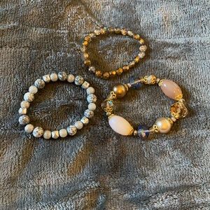 Three stretchy bracelets
